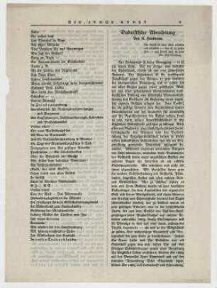 Dadaistische Abrechnung. aus: Die Junge Kunst, Berlin, 1. Jg.,1.6.1919, S. 9f.