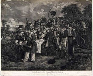 Napoleon in der Schlacht bei Esslingen umarmt den tödlich verwundeten Marschall Lannes, Herzog von Montebello, den 22. Mai 1809