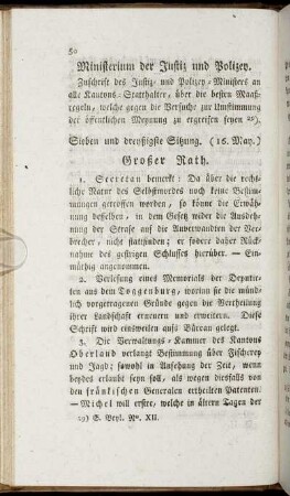 Sieben und dreyßigste Sitzung - Vierzigste Sitzung. 19. May