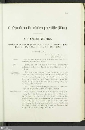 C. Lehranstalten für besondere gewerbliche Bildung