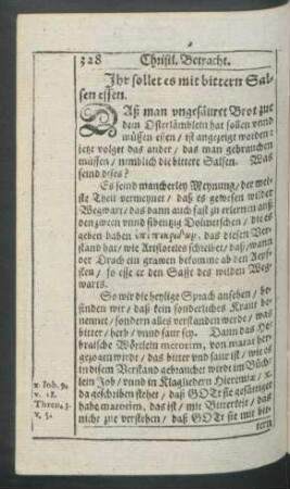 Ihr sollet es mit bittern Salsen essen.
