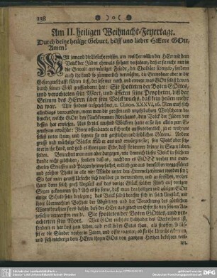 Am II. heiligen Weihnacht-Feyertage