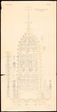 Kirche Maria am Gestade, Wien: Turmschnitt (vertikal) (aus: Wiener Bauhütte XXV)