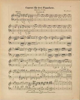 Concert (F-Dur) : für 3 Klaviere ; KV 242