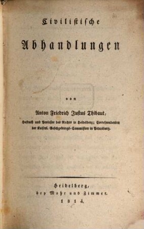 Civilistische Abhandlungen