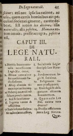 Caput III. De Lege Naturali.