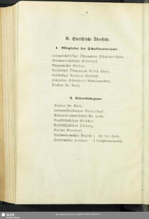 II. Statistische Übersicht