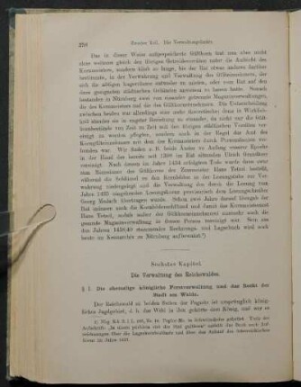 Sechstes Kapitel. Die Verwaltung des Reichswaldes.