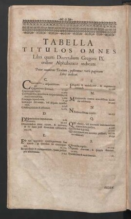 Tabella titulos omnes