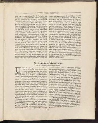 Alte italienische Visitenkarten
