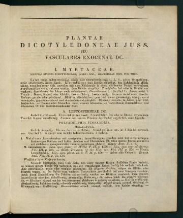 1-86, Plantae Dicotyledoneae Juss. Seu Vasculares Exogenae DC.