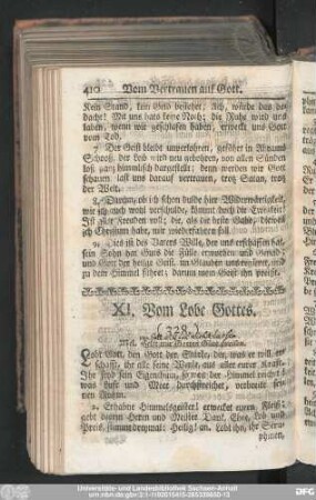 XI. Vom Lobe Gottes.