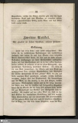 Zweiter Artikel. Wir glauben an Jesum Christum, unseren Heiland