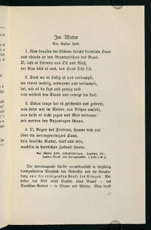37-47, 11. Gustav Falke, Im Wetter - 14. Ludwig Ganghofer, Das letzte Wort