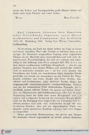 [Rezension von: Karl Lohmeyer, Johannes Seiz, Kurtrierischer Hofarchitekt, Ingenieur sowie Obristwachtmeister und Kommandeur der Artillerie 1717-79]