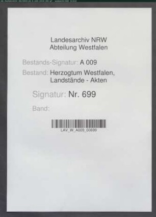 Einlösung einer Obligation durch den Freiherrn Friedrich Bernhard Wilhelm von Plettenberg