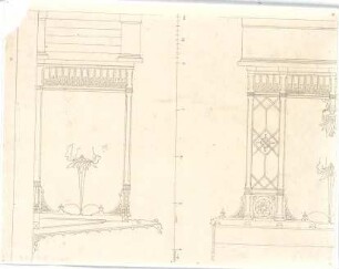 Zocher, Ernst; Architektonische Entwürfe - Terrasse (Aufrisse)