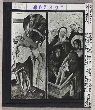 Frankfurt, Städel: Altar aus der Peterskirche, Flügel mit Kreuzabnahme und Grablegung Christi