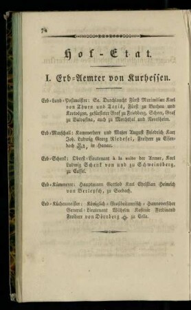 Erb-Aemter von Kurhessen