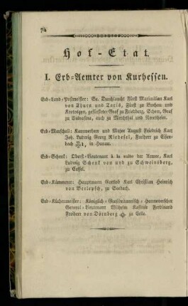 Erb-Aemter von Kurhessen