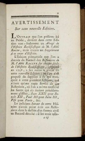 Avertissement Sur cette nouvelle Edition.