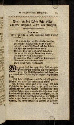 63-65, Das, um des Todes Jesu willen, verborne ...