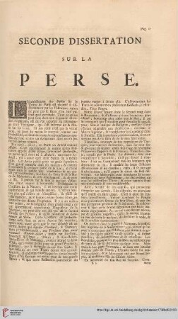Seconde dissertation sur la Perse