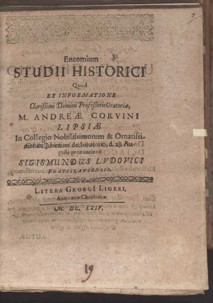 Encomium studii historici