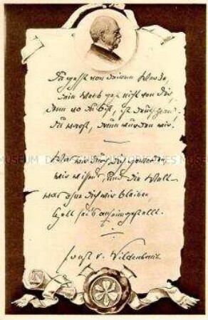 Bismarck-Postkarte mit Gedicht