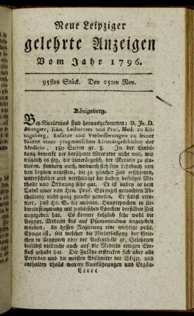 95stes Stück. Den 25ten Nov.
