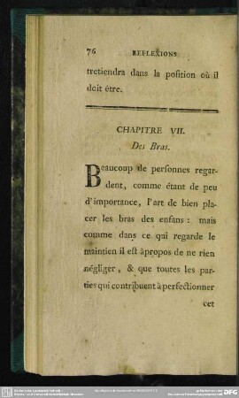 Chapitre VII. Des Bras