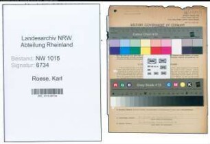 Entnazifizierung Karl Roese , geb. 03.11.1903 (Geschaeftsfuehrer)