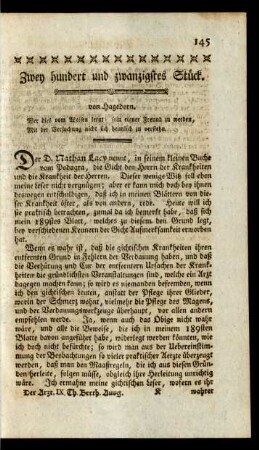 Zwey hundert und zwanzigstes Stück
