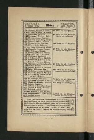 Kalenderblatt: März