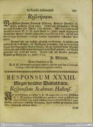 Responsum XXXIII. Wegen verübter Thätlichkeiten