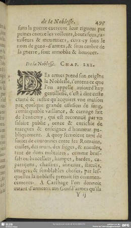 De la Noblesse. Chap. LXX [i.e. LXXX].