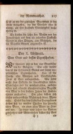 Der X. Abschnitt. Von Gott und dessen Eigenschaften
