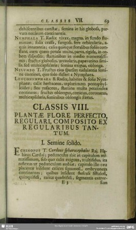Classis VIII. Plantae Flore Perfecto, Regulari, Composito Ex Regularibus Tantum