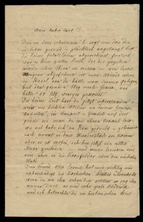 Brief von Ludwig Emil Grimm an Karl Hassenpflug