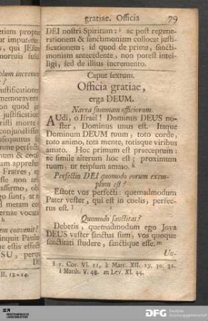Caput sextum. Officia gratiae, erga DEUM.