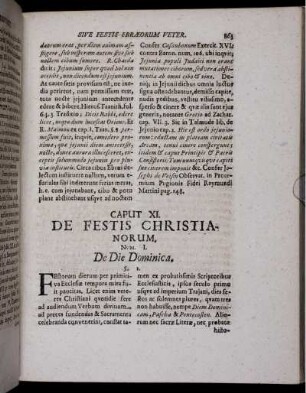 Caput XI. De Festis Christianorum