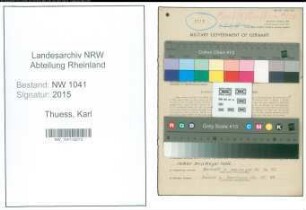 Entnazifizierung Karl Thuess , geb. 19.04.1898 (Schaltwaerter)