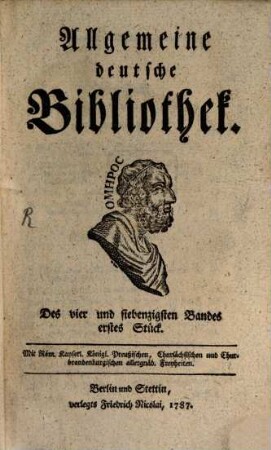 Allgemeine deutsche Bibliothek. 74. 1787