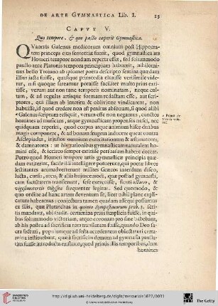 Caput. V.: Quo tempore, & quo pacto coeperit Gymnastica