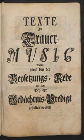 Texte zur Trauer-Music ...