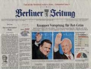 Fragment der "Berliner Zeitung" zur Bundestagswahl 2002