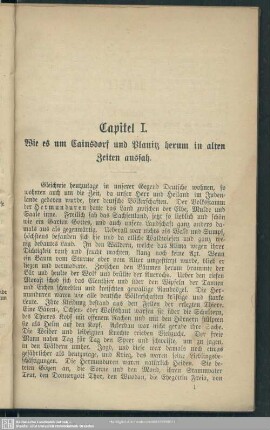 Capitel I. Wie es um Cainsdorf und Planitz herum in alten Zeiten aussah