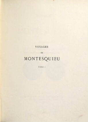 Voyages de Montesquieu, 1