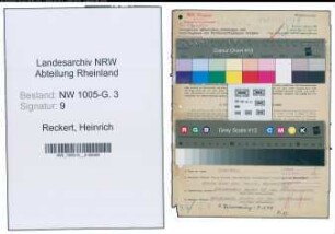 Entnazifizierung Heinrich Reckert , geb. 27.04.1888 (Betriebsingenieur)