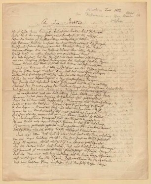 Julius Grosse (1828-1902) Nachlass: An die Dichter - BSB Grosseana Suppl. A.II.1.23